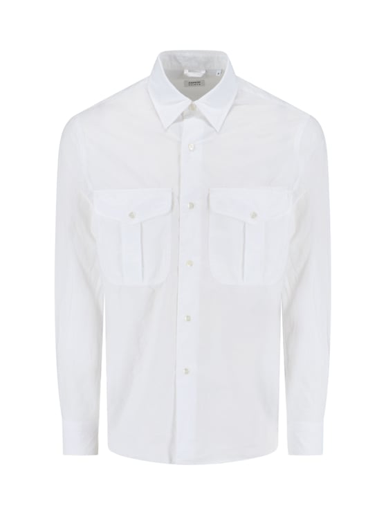 Aspesi White Button-Down Shirt with Structured Collar