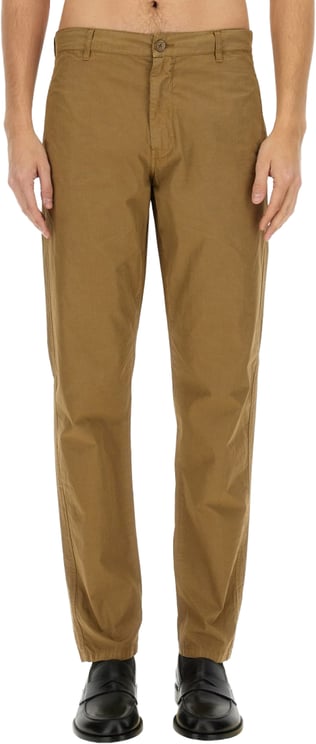 Aspesi Relaxed-Fit Brown Chino Pants With Subtle Sheen