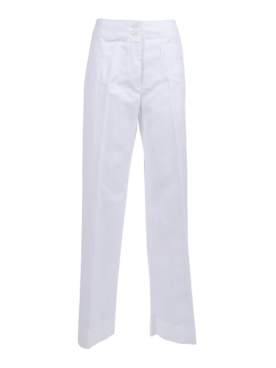 Aspesi Cotton Linen Lace Up Straight-Leg Pants