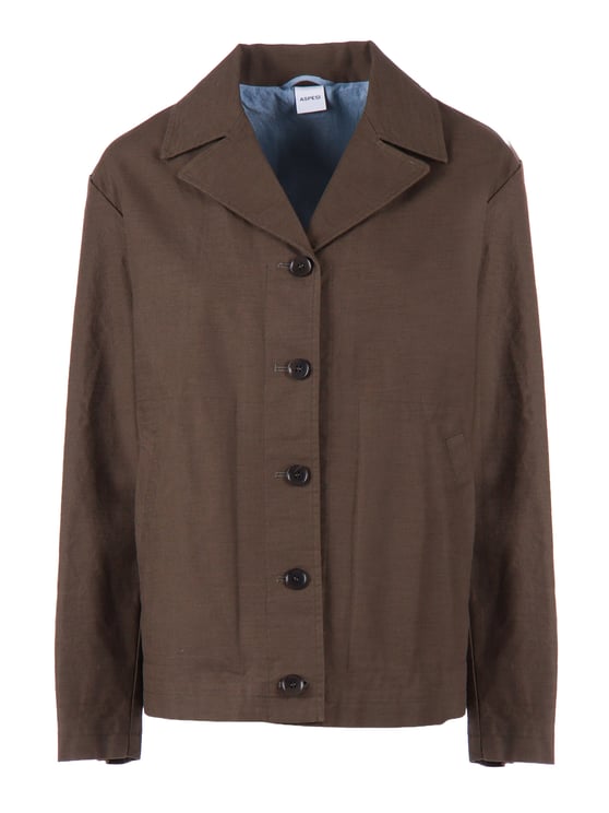 Aspesi Boxy Cropped Button Jacket