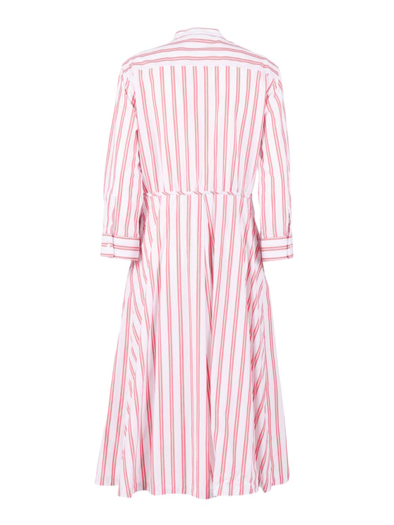 Aspesi Mandarin Collar Pleated Shirt Day Dress