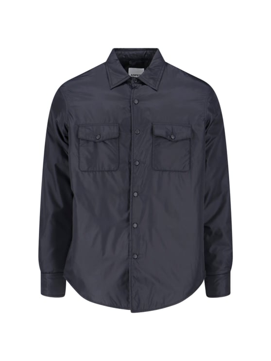 Aspesi Black Nylon Shirt Jacket