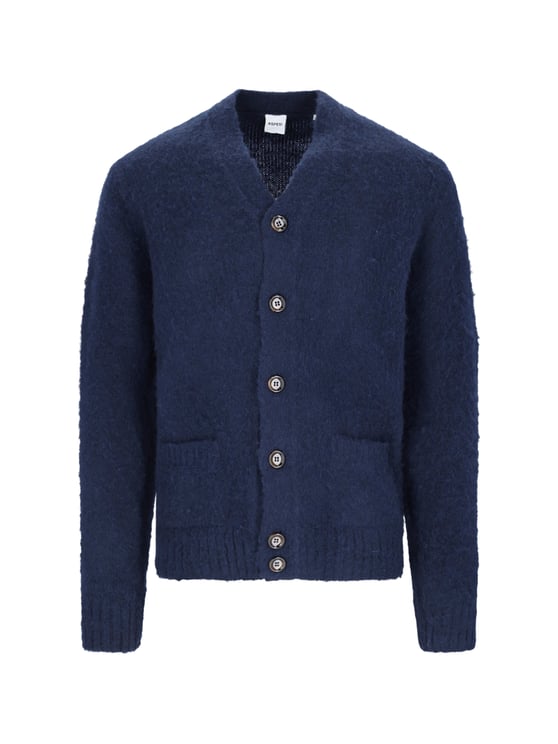 Aspesi Blue V-Neck Wool Cardigan