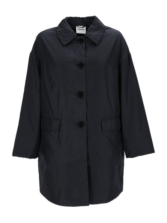 Aspesi Teena Black Classic Collar Coat