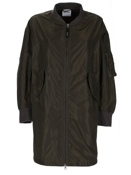 Aspesi Neutrals Smooth Shiny Finish Bomber Jacket