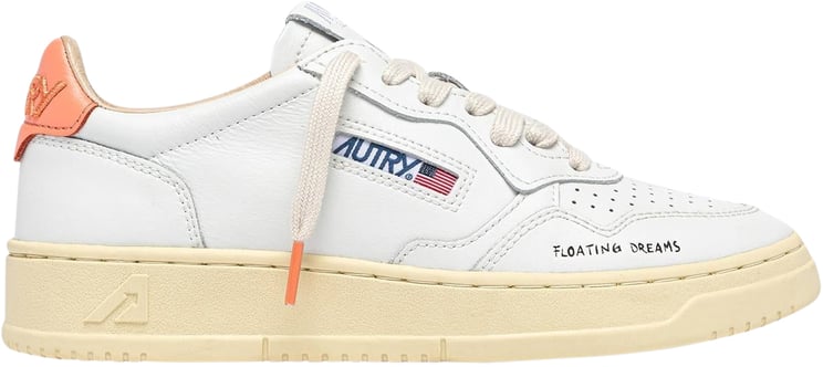 Autry Autry Dames Medalist Low Sneaker Wit/Peach