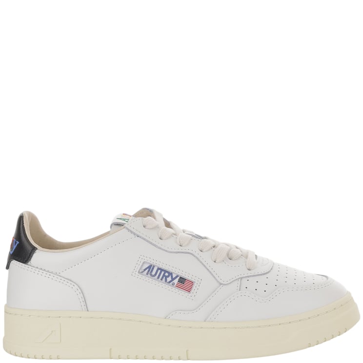 Autry Panel Design Low Leather Sneakers With Logo Accents
