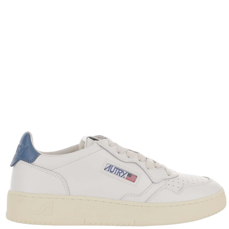 Autry White/Blue Medalist Low Leather Sneakers