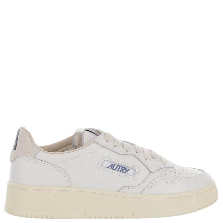Autry White Leather Sneakers with Subtle Perforations