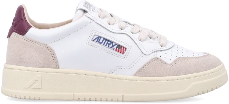 Autry Medalist Low White Burgundy