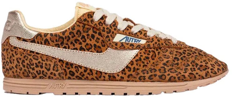 Autry baskets autry windspin daim cuir leopard platine femme