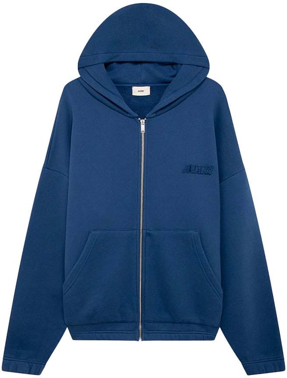 Autry sweat a capuche zippe avec logo ton sur ton 2