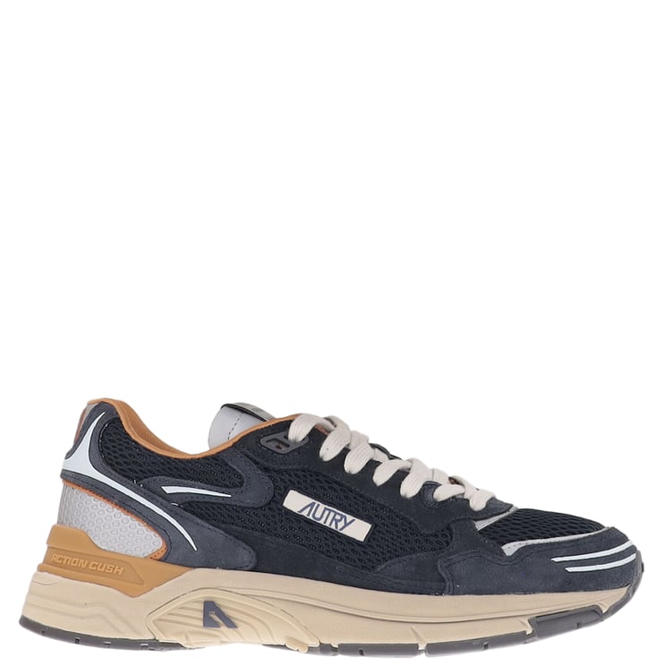 Autry Multi-Material Front Lacing Sneakers With Cushioned Sole