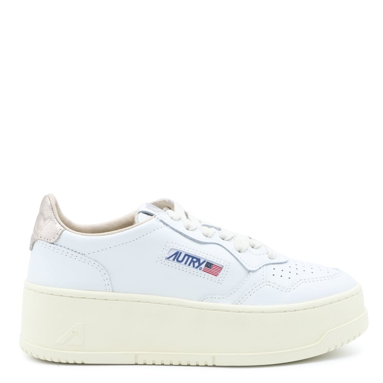 Autry Low-Top Platform Sneakers With Perforated Detailing And Metallic Accents