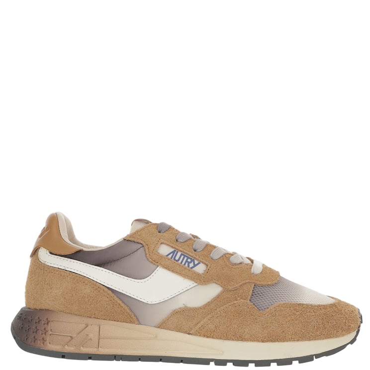 Autry Brown Leather Nylon Running Sneakers