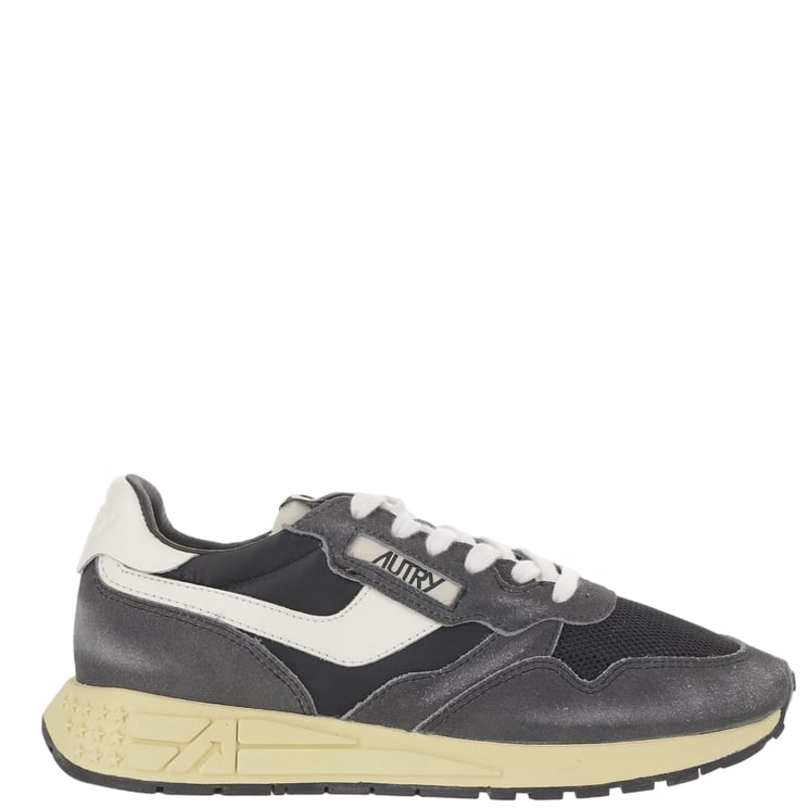 Autry Leather And Mesh Sneakers With Vintage Touch