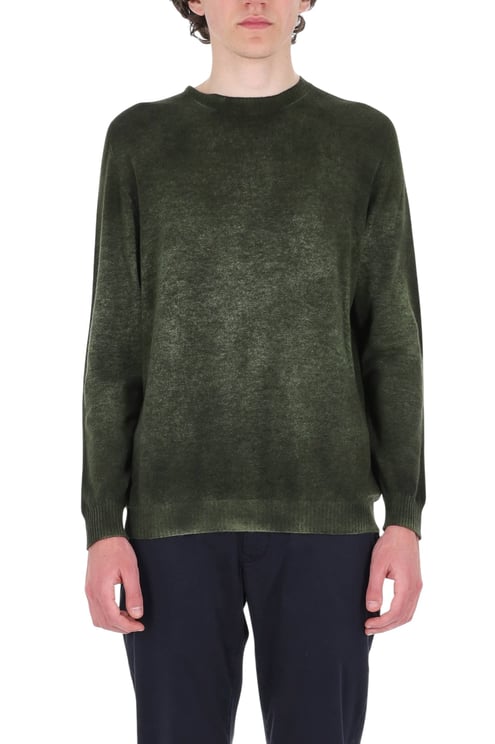 Avant Toi Blue Reversible Cashmere Crewneck Sweater