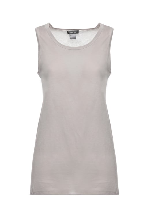 Avant Toi Grey Round Neck Cotton Tank Top