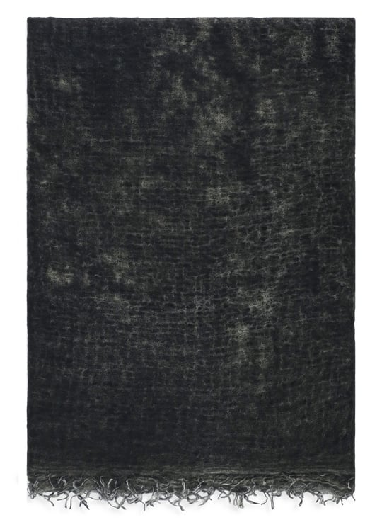 Avant Toi Grey Melange Cashmere Fringed Scarf