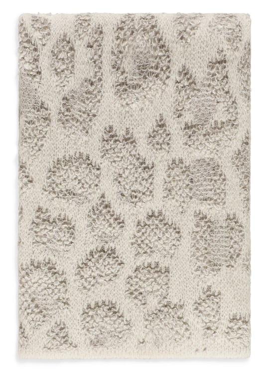 Avant Toi Textured Leopard Print Rectangular Scarf