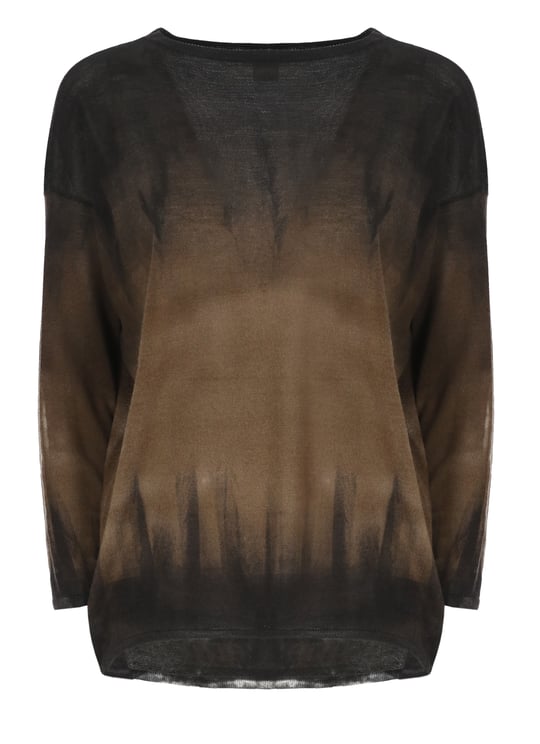 Avant Toi Black Brown Gradient Crewneck Sweater