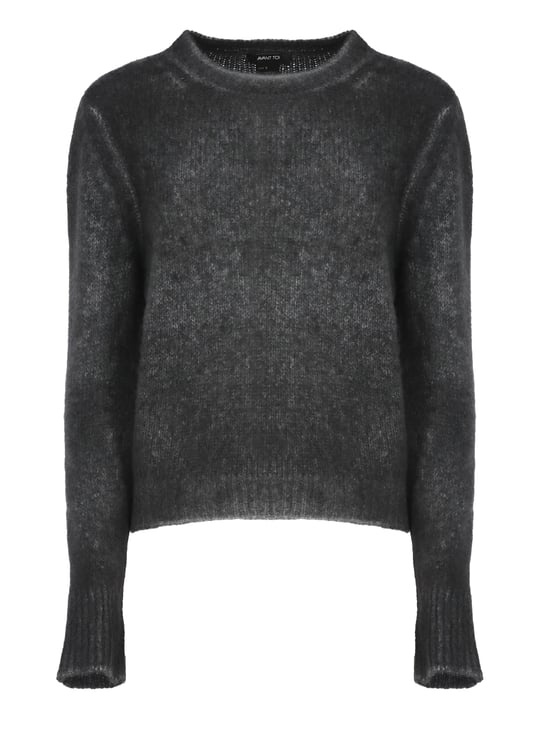 Avant Toi Grey Cashmere Elasticized Cuffs Sweater