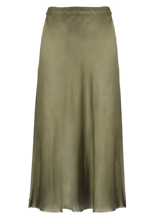 Avant Toi Flowing Silk Midi Skirt With Elastic Waistband