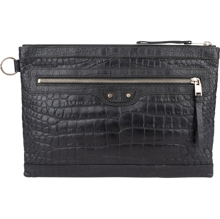 Balenciaga Balenciaga Crocodile Embossed Classic Clutch
