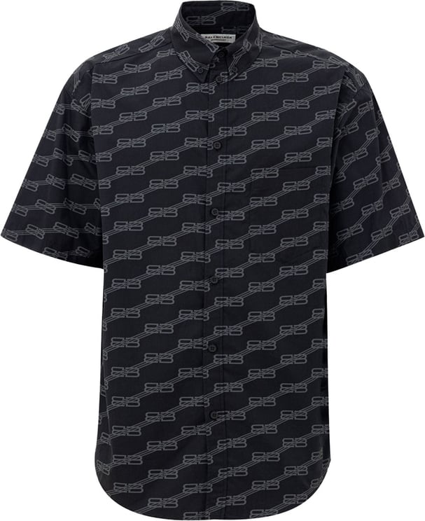Balenciaga Balenciaga Allover Logo Short Sleeve Shirt