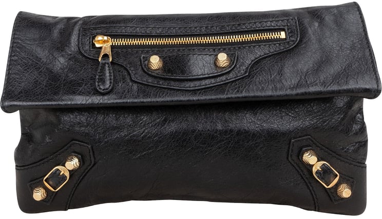 Balenciaga Balenciaga Black Leather City Clutch Bag