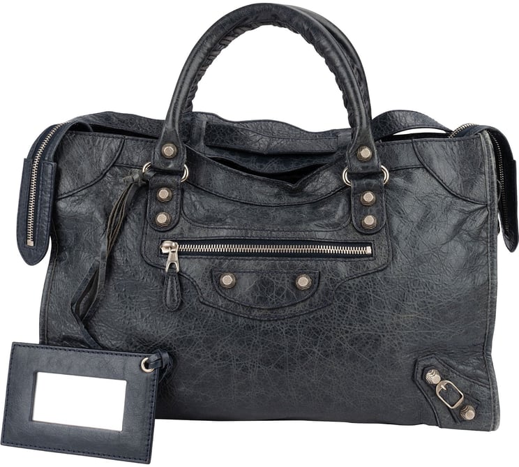Balenciaga Balenciaga Dark Blue Leather City Handbag