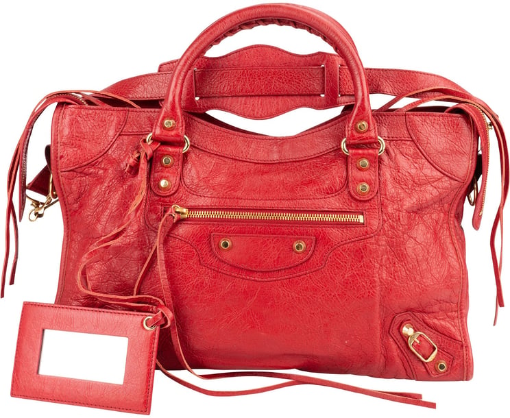 Balenciaga Balenciaga Red Leather City Handbag