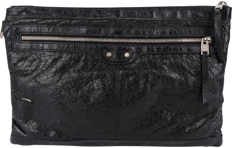 Balenciaga Balenciaga Black Leather City Clutch