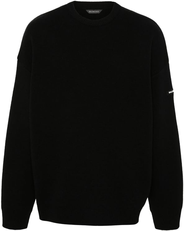 Balenciaga Black Relaxed Fit Crew Neck Sweater