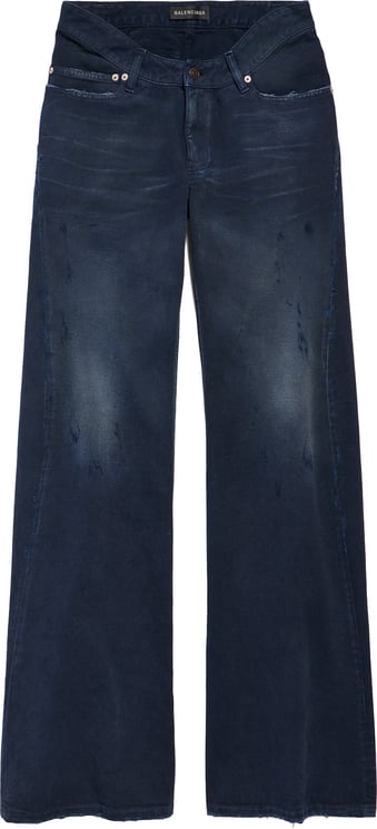 Balenciaga Indigo Indigo Curved Waist Wide-Leg Cotton Jeans