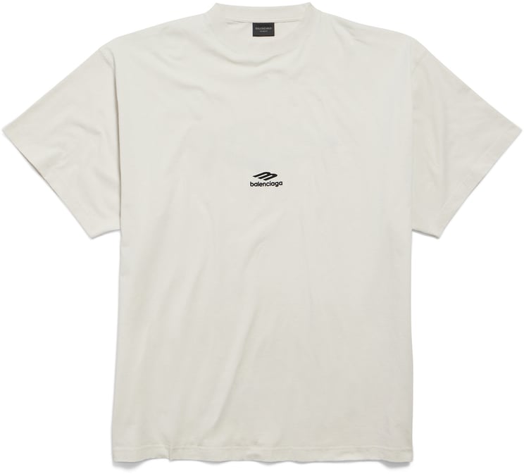 Balenciaga White Oversized Relaxed Fit Logo T-Shirt
