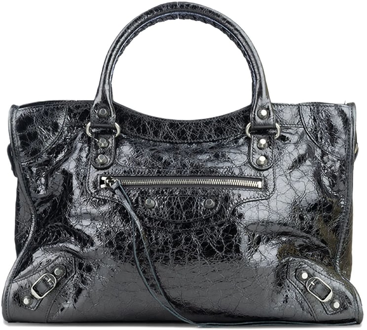 Balenciaga Black Le City Medium Textured Handbag