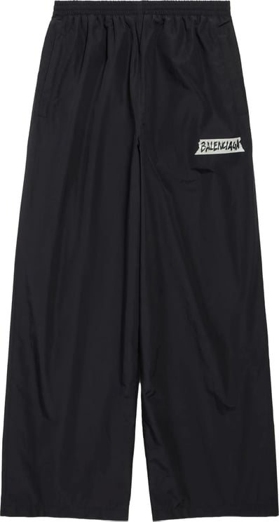 Balenciaga Black Tracksuit Loose Wide-Leg Pants