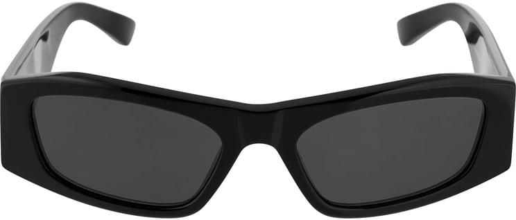 Balenciaga Black Occhiali Rectangular Logo Sunglasses