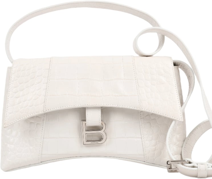 Balenciaga Balenciaga Hourglass Mock Croc Shoulder bag in White 671355