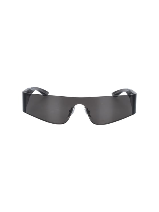 Balenciaga Wraparound Black Sunglasses with Continuous Lens Design