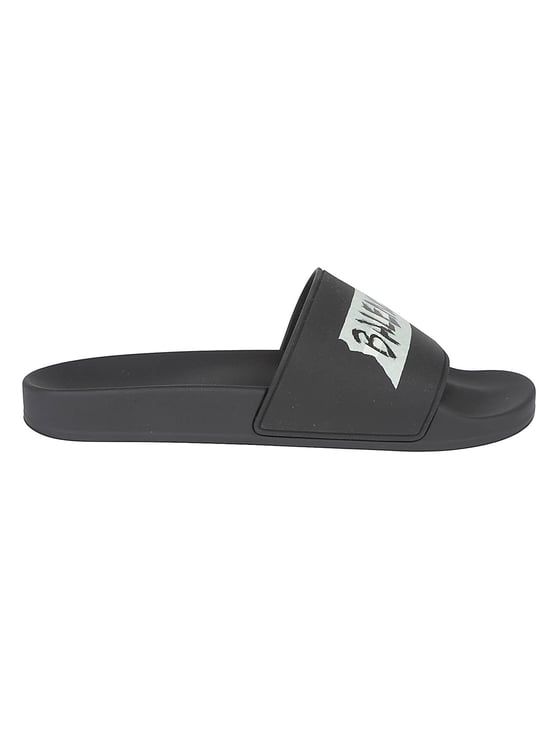 Balenciaga Slide Sandals with Molded Footbed and Masking Tape Design
