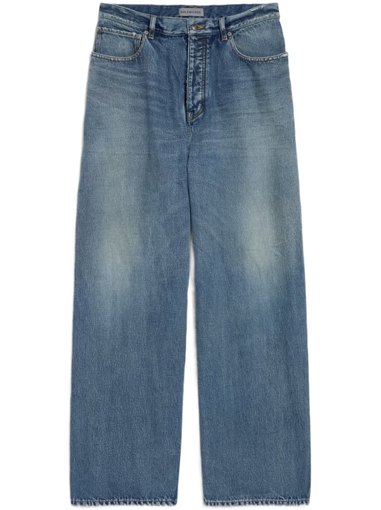 Balenciaga Baggy Fit Denim Jeans with Distressed Details