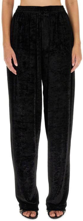 Balenciaga Wide Leg Black Baggy Pants With Elasticated Waistband