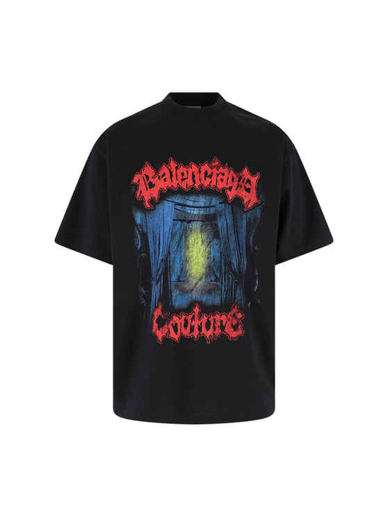 Balenciaga Black Salon De Couture Cotton T-shirt