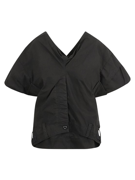 Balenciaga Structured V-Neck Top With Wide Sleeves
