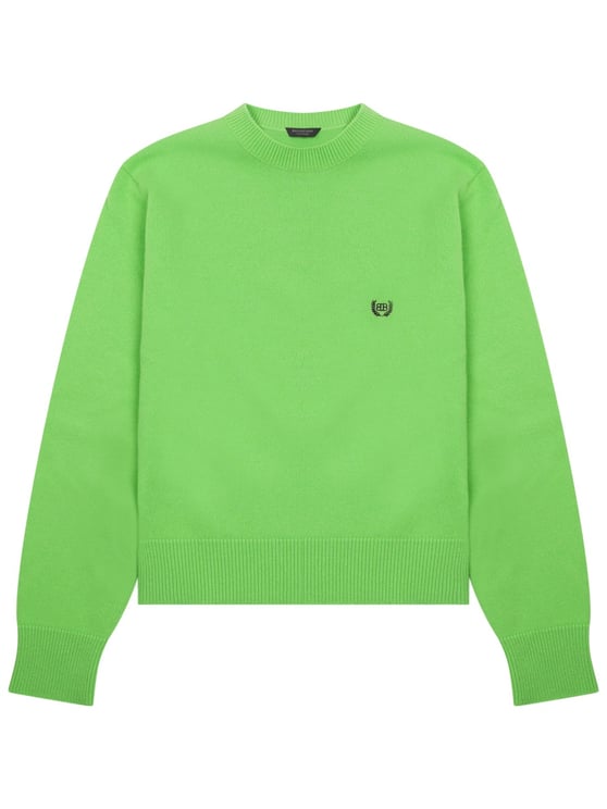Balenciaga Vibrant Green Wool Jersey With Logo Accents