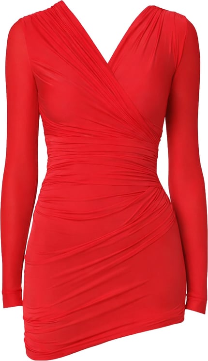 Balenciaga Draped Mini Dress With Deep V-Neckline