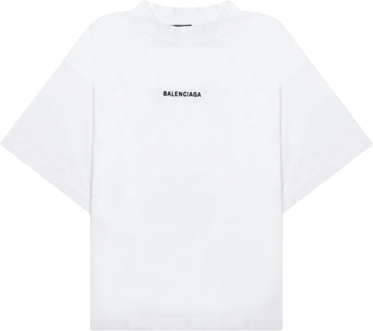 Balenciaga Cropped Cotton T-Shirt With Signature Logo