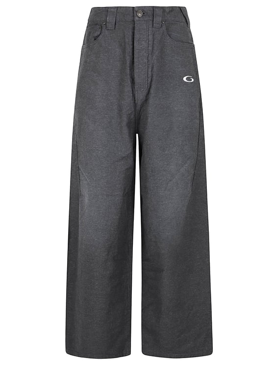 Balenciaga Mid-Rise Relaxed Fit Grey Cotton Denim Trousers